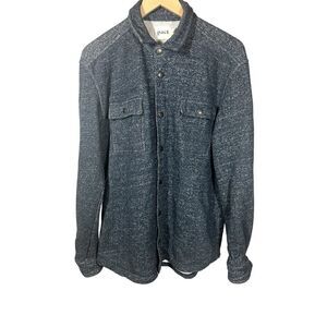 PACT Women's Snap Front Long Sleeve Organic Cotton Shacket/Jacket Gray Large